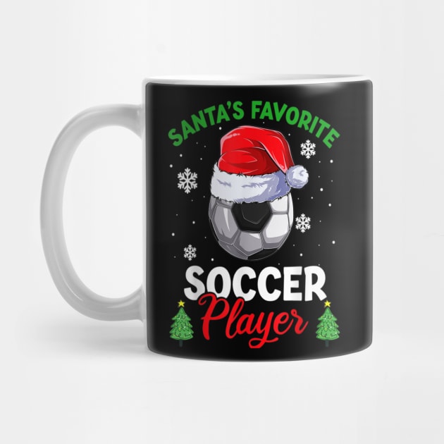 Santa's Favorite Soccer Player Christmas Pajamas Soccer Lovers by PlumleelaurineArt